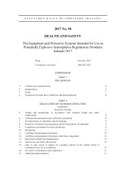 Equipment and Protective Systems Intended for Use in Potentially Explosive Atmospheres Regulations (Northern Ireland) 2017