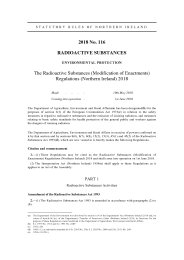 Radioactive Substances (Modification of Enactments) Regulations (Northern Ireland) 2018