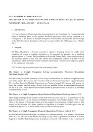 Explanatory Memorandum to the Houses in Multiple Occupation (Code of Practice) Regulations (Northern Ireland) 2019. SR 2019/32