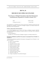 Houses in Multiple Occupation (Specified Educational Establishments) Regulations (Northern Ireland) 2019