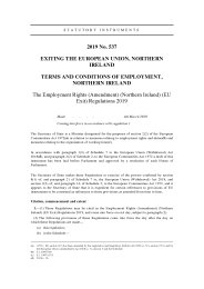 Employment Rights (Amendment) (Northern Ireland) (EU Exit) Regulations 2019