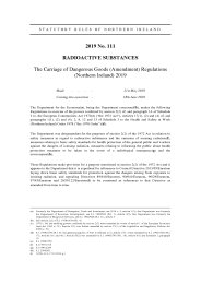 Carriage of Dangerous Goods (Amendment) Regulations (Northern Ireland) 2019