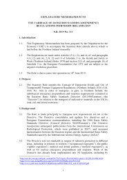 Explanatory Memorandum to the Carriage of Dangerous Goods (Amendment) Regulations (Northern Ireland) 2019. SR 2019/111