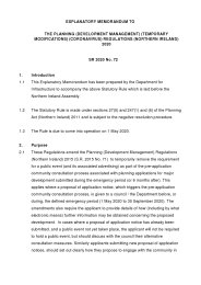 Explanatory Memorandum to the Planning (Development Management) (Temporary Modifications) (Coronavirus) Regulations (Northern Ireland) 2020. SR 2020/72