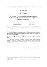 Planning (Development Management) (Temporary Modifications) (Coronavirus) (Amendment) Regulations (Northern Ireland) 2021