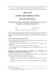 Health and Safety (Amendments and Revocation) (EU Exit) Regulations (Northern Ireland) 2020