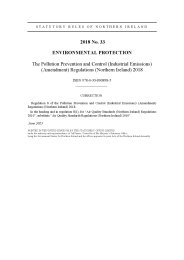 Pollution Prevention and Control (Industrial Emissions) (Amendment) Regulations (Northern Ireland) 2018 (Including correction slip issued June 2023)