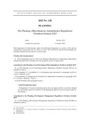 Planning (Miscellaneous Amendments) Regulations (Northern Ireland) 2025