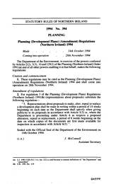 Planning (Development Plans) (Amendment) Regulations (Northern Ireland) 1994
