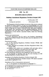 Building (Amendment) Regulations (Northern Ireland) 1995