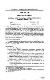 Health and Safety (Safety Signs and Signals) Regulations (Northern Ireland) 1996