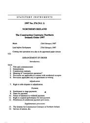 Construction Contracts (Northern Ireland) Order 1997