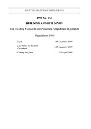 Building Standards and Procedure Amendment (Scotland) Regulations 1999