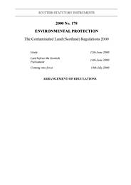 Contaminated Land (Scotland) Regulations 2000