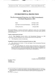 Environmental Protection Act 1990 (Amendment) (Scotland) Regulations 2001