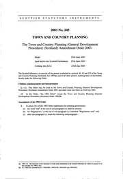 Town and Country Planning (General Development Procedure) (Scotland) Amendment Order 2001