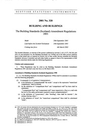 Building Standards (Scotland) Amendment Regulations 2001