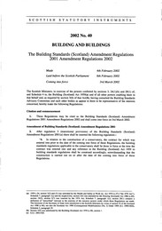 Building Standards (Scotland) Amendment Regulations 2001 Amendment Regulations 2002