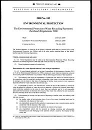 Environmental Protection (Waste Recycling Payments) (Scotland) Regulations 2000