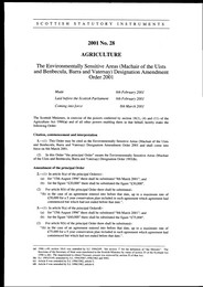 Environmentally Sensitive Areas (Machair of the Uists and Benbecula, Barra and Vatersay) Designation Amendment Order 2001