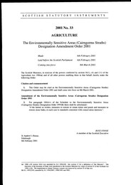 Environmentally Sensitive Areas (Cairngorms Straths) Designation Amendment Order 2001