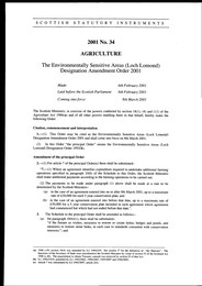 Environmentally Sensitive Areas (Loch Lomond) Designation Amendment Order 2001