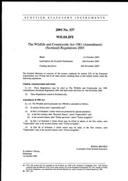 Wildlife and Countryside Act 1981 (Amendment) (Scotland) Regulations 2001