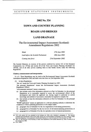 Environmental Impact Assessment (Scotland) Amendment Regulations 2002