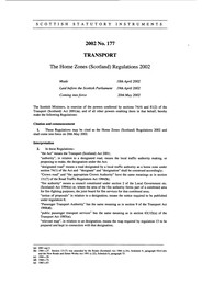 Home Zones (Scotland) Regulations 2002
