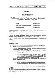 Electricity from Non-Fossil Fuel Sources (Locational Flexibility) (Scotland) Order 2002