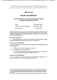 Road Humps and Traffic Calming (Scotland) Amendment Regulations 2002