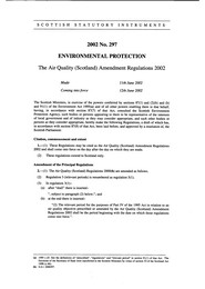 Air Quality (Scotland) Amendment Regulations 2002