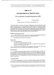 Air Quality (Scotland) Regulations 2000