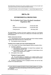 Air Quality Limit Values (Scotland) Amendment Regulations 2002