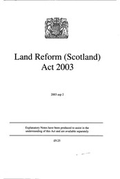 Land Reform (Scotland) Act 2003. asp 2