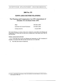 Planning and Compensation Act 1991 (Amendment of Schedule 18) (Scotland) Order 2003