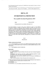 Landfill (Scotland) Regulations 2003