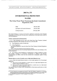 Urban Waste Water Treatment (Scotland) Amendment Regulations 2003
