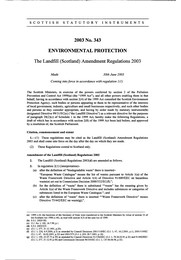 Landfill (Scotland) Amendment Regulations 2003