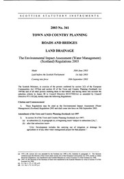 Environmental Impact Assessment (Water Management) (Scotland) Regulations 2003