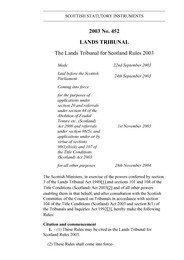 Lands Tribunal for Scotland Rules 2003