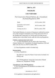 Conservation (Natural Habitats, etc.) Amendment (Scotland) Regulations 2004