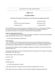 Water (Prevention of Pollution) (Code of Practice) (Scotland) Order 2005