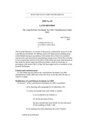 Land Reform (Scotland) Act 2003 (Modification) Order 2005