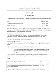 Electricity (Applications for Consent) Amendment (Scotland) Regulations 2005