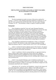 Executive Note to the Planning (Control of Major-Accident Hazards) (Scotland) Regulations 2009. SSI 2009/378
