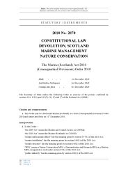 Marine (Scotland) Act 2010 (Consequential Provisions) Order 2010
