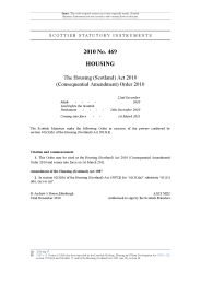 Housing (Scotland) Act 2010 (Consequential Amendment) Order 2010