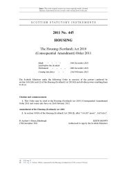 Housing (Scotland) Act 2010 (Consequential Amendment) Order 2011