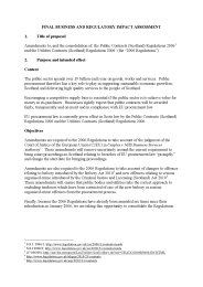 Final Business and Regulatory Impact Assessment (to the Public Contracts (Scotland) Regulations 2012. SSI 2012/88 and the Utilities Contracts (Scotland) Regulations 2012. SSI 2012/89)